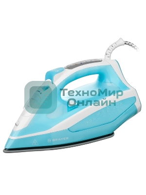 Паровой утюг 4000BR BRAYER 2600 Вт, керамич. автооткл.,Пар 140 г/м LED, и, антикапля, cпрей.