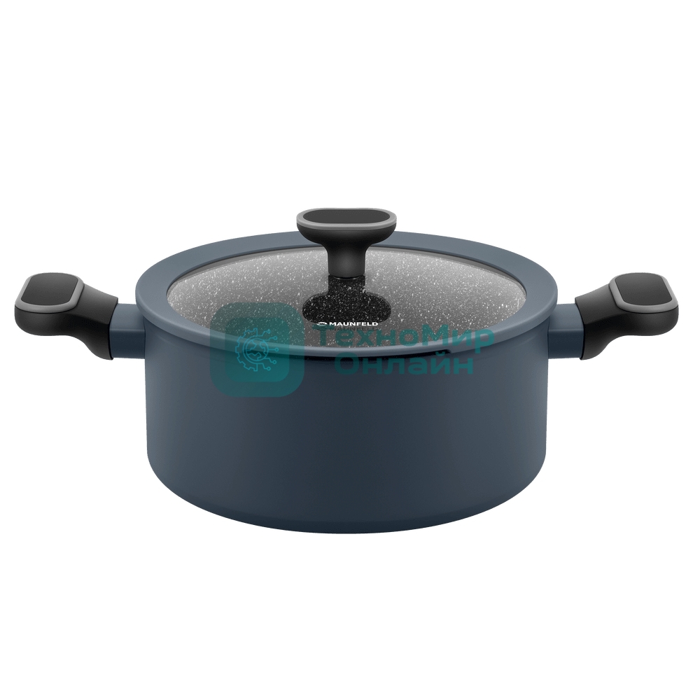 Кастрюля Maunfeld FRIDA MCS47FA02DG из кованого алюминия со стеклянной крышкой, 24 см, 4,7 л.