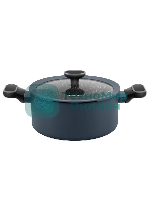 Кастрюля Maunfeld FRIDA MCS47FA02DG из кованого алюминия со стеклянной крышкой, 24 см, 4,7 л.