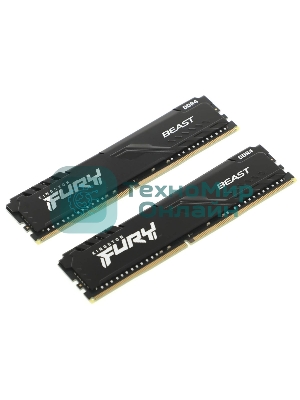 Оперативная память Kingston Fury Beast, DDR4, 64GB (2x32GB), 3200MHz, CL16, DIMM, черный