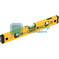 Уровень алюминиевый Denzel магнит., фрезерованный, 3 глазка (1 зеркал.), 0,5 мм/м, 400 мм