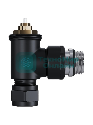 Набор термостатический угловой Royal Thermo Design Pro 15мм М30х1,5 черный