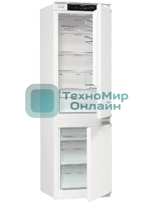 Встраиваемый холодильник Gorenje NRKI517141 белый двухкамерный 175/68 л морозилка снизу, No Frost