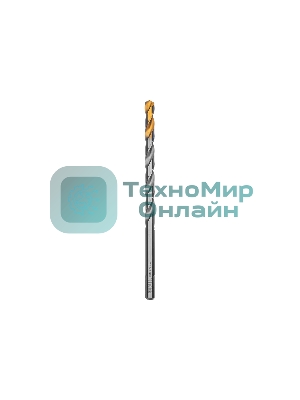 Сверло спиральное по металлу Denzel 9 х 175 мм, Р6М5, Golden Tip, удлиненное