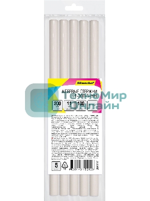 Клеевые стержни Silwerhof 11-200-5-WHI дл.200мм D11мм белый упак:5шт