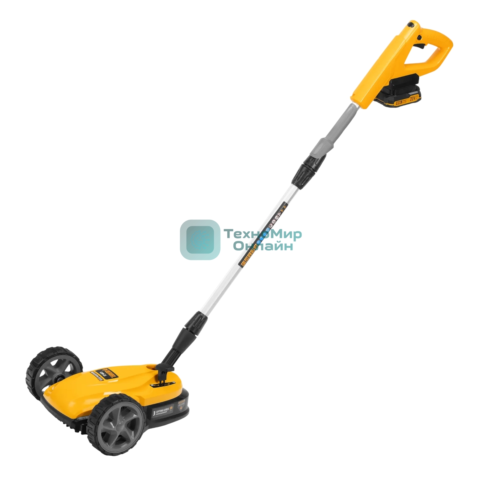 Портативная аккумуляторная газонокосилка Denzel CLM-22, Li-ion, 20В, 220 мм