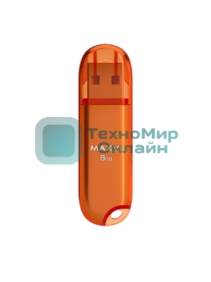 Флешка USB Maxvi P1 orange (FD8GBUSB20C10P1), 8GB, USB 2.0, R/W 15/5, оранжевый