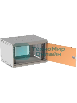 Шкаф коммутационный Suprlan (05-1060) настенный 6U 600x350 мм пер. дв. стекл направл. под закл. гайки 70 кг RAL 7035 285 мм 13.3 кг 360 мм