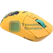 Мышь беспроводная/проводная A4Tech Bloody R72 Ultra желтый, 20000 dpi, радиоканал, USB-C, кнопки - 7