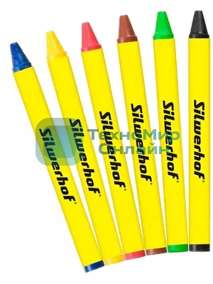 Восковые мелки Silwerhof Монстрики, круглые, 6 цветов, длина 89мм, диаметр 8мм, картонная коробка с европодвесом