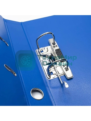 Папка-регистратор Silwerhof 1890085 A4 50мм, двусторонний ПВХ, синий, металлическая окантовка, сборная, сменный карман на корешке