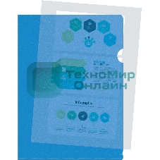 Папка-уголок Silwerhof Eco тисненый A4 пластик 0.12мм синий