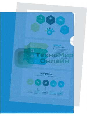 Папка-уголок Silwerhof Eco тисненый A4 пластик 0.12мм синий