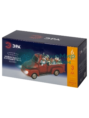 Рождественская композиция ЭРА EFIS-S01 Новогоднее путешествие мультиколор 3*АА, 25*12*17 см