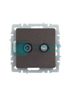Розетка телевизионная двойная TV+SAT IEK BRITE РТВ/РСп12-БрТБ темная бронза