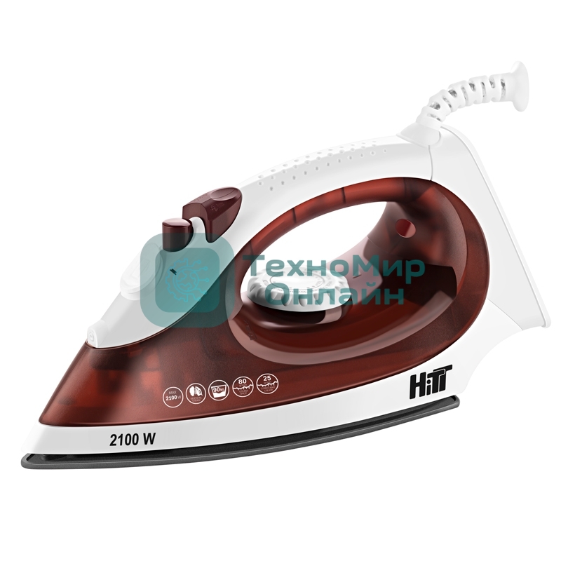 Утюг HITT HT-5111 коричневый/белый, 2100 Вт, 25 г/мин, 80 г/мин, 90 мл