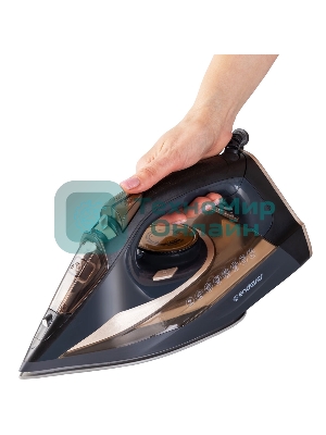 Утюг Endever DELTA-233 черный/золотой, 2400 Вт, 35 г/мин, 145 г/мин, 350 мл