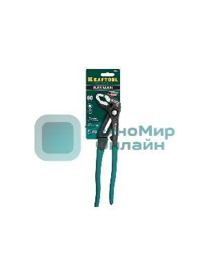 Клещи переставные KRAFTOOL 22353-25 Bulldog Cr-V, max захват 60мм, губки 6мм, 250мм