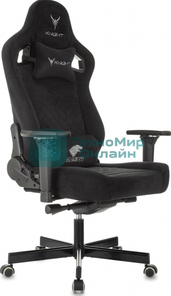 Кресло игровое Knight Hunter черный, Alfa Black крестов. металл