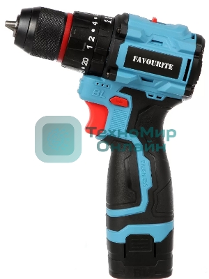 Дрель-шуруповерт FAVOURITE ДАБ 16, 16 В, 2 Ач, 40 Нм, бесщеточный