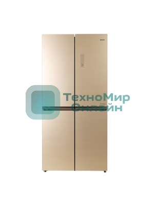 Холодильник Centek CT-1756 Beige Glass Total NF бежевый двухкамерный 289/153л морозилка сбоку, No Frost
