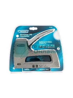 Степлер GROSS 41007 мебельный (Aluminium 140) алюм корпус рег удара тип Скобы 140 300 6-14мм