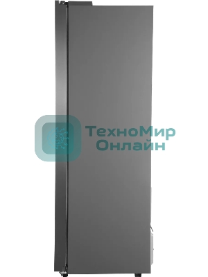 Холодильник Hyundai CS40082F нержавеющая сталь двухкамерный 230/142л морозилка слева, No Frost, Side by Side