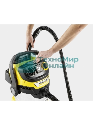 Строительный пылесос Karcher WD 6 P S V-30/8/35/T (YSY) желтый, 300/1300 Вт, уборка сухая/сбор воды, пылесборник мешок/контейнер, 30 л