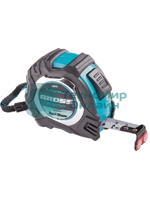 Рулетка Gross Magnetisch, 5 м х 19мм, обрезин. корпус, автоматич. фиксация, нейлон. покр., магн. зацеп