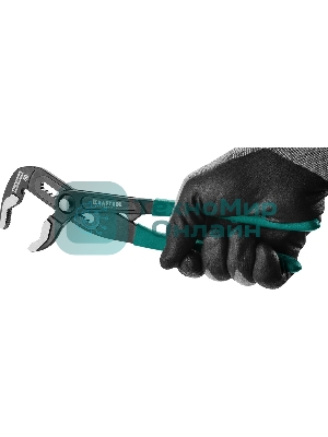 Клещи переставные KRAFTOOL 22353-25 Bulldog Cr-V, max захват 60мм, губки 6мм, 250мм