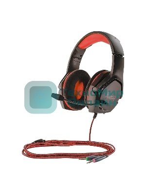 Гарнитура SmartBuy Rush Aspid чёрный-красный, проводная, 3.5 мм