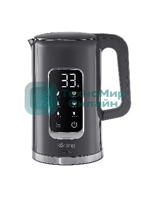 Чайник электрический Korting Чайник электрический Korting, объем 1.7 л, электронное управление, цифровой дисплей, 5 температурных режимов, автоотключение, серый