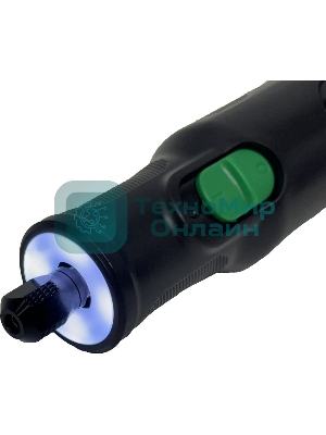 Прямошлифовальная машина (гравер) аккумуляторный DWT AGSP-07 TB /до 5000-30000 об.в мин/цанга 3.2 мм/6 скоростей/LED-подсветка/1.1 А·ч Li-ion/Type-C/черный (AGSP-07 TB)