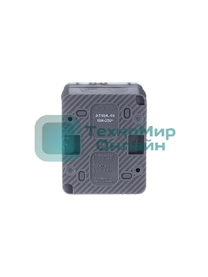 Розетка 1-м ОП AtlasDesign Profi54 16А IP54 250В с заземл. защ. шторки антрацит SchE ATN544045