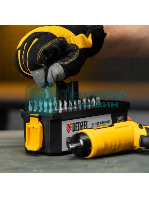 Отвертка аккумуляторная Denzel CSH-3.6, 54 биты, Li-Ion, 3,6 В