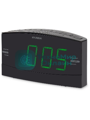 Радиобудильник Hyundai H-RCL238 черный LCD подсв:зеленая часы:цифровые FM