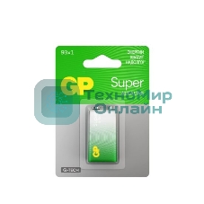 Алкалиновая батарейка GP Super Alkaline G-Tech 9V Крона - 1 шт. на блистере (1 шт.)