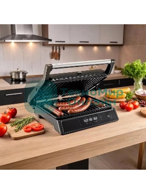 Гриль электрический Kitfort КТ-3682 2000Вт черный/серебристый