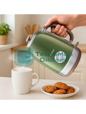 Чайник электрический Kitfort KT-6110 1.7л. 2200Вт зеленый (корпус: нержавеющая сталь)