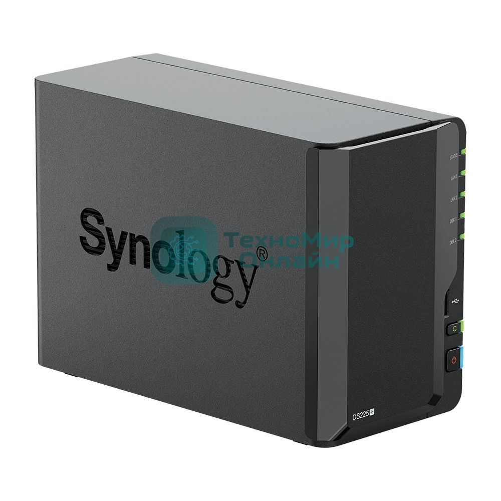 СХД настольное исполнение Synology 2BAY NO HDD DS225+