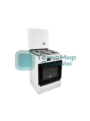 Плита комбинированная MIU 6040 ЕRPDCHK белый, конфорок 4 шт газовых, духовка 65 л, 60 см x 85 см x 60 см