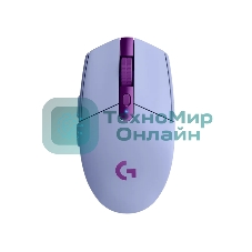 Мышь беспроводная Logitech G304 Lightspeed фиолетовый, 12000 dpi, радиоканал, USB, кнопки - 6