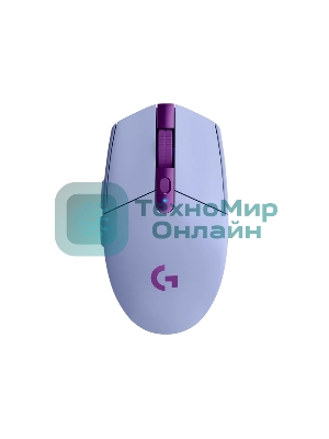 Мышь беспроводная Logitech G304 Lightspeed фиолетовый, 12000 dpi, радиоканал, USB, кнопки - 6