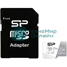 Флеш карта microSD 256Gb Silicon Power Superior Pro A2 microSDXC Class 10 UHS-I U3 Colorful 100/80 Mb/s (SD адаптер)