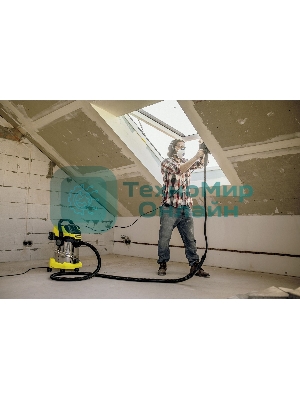 Строительный пылесос Karcher WD 6 P S V-30/8/35/T (YSY) желтый, 300/1300 Вт, уборка сухая/сбор воды, пылесборник мешок/контейнер, 30 л