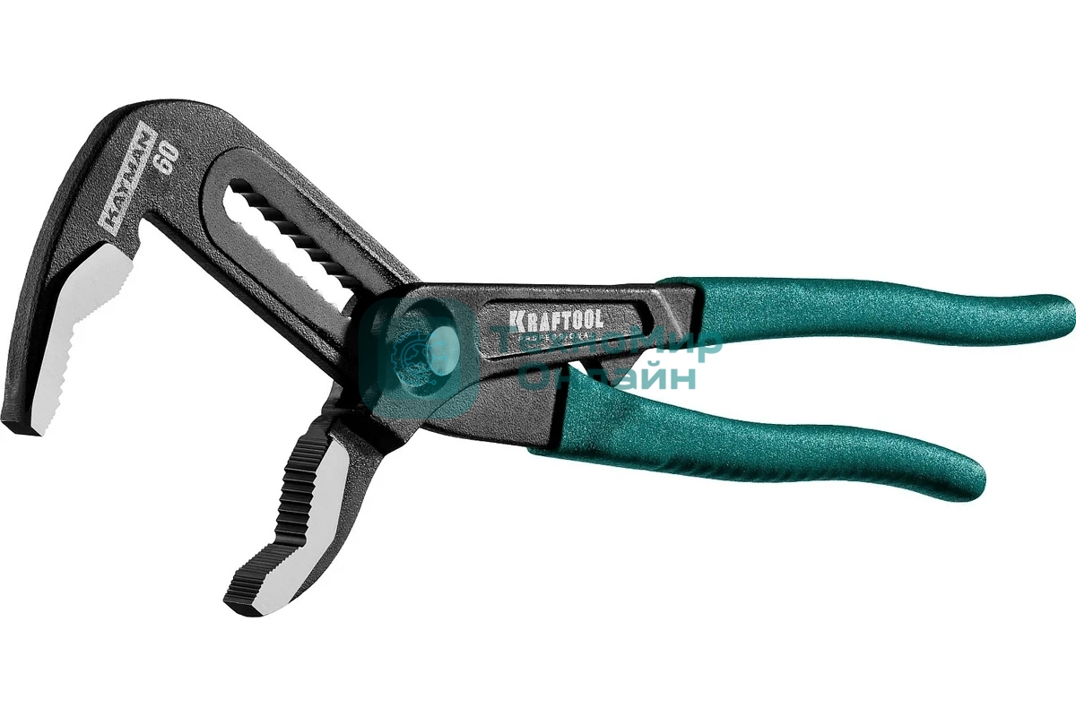 Клещи переставные KRAFTOOL 22353-25 Bulldog Cr-V, max захват 60мм, губки 6мм, 250мм