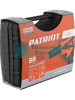 Дрель-шуруповерт Patriot BR 115Li, 12 В, 2 Ач, 25 Нм, щеточный