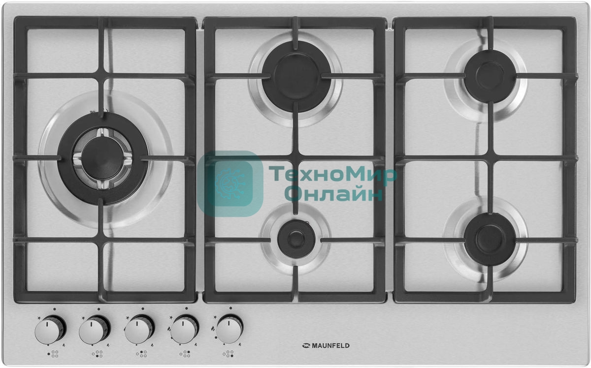 Газовая панель Maunfeld EGHS.95.33CS/G, 5 конфорок, нержавеющая сталь, серебристый