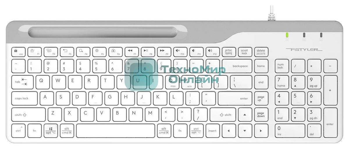 Клавиатура проводная A4Tech Fstyler FK25, USB, белый/серый