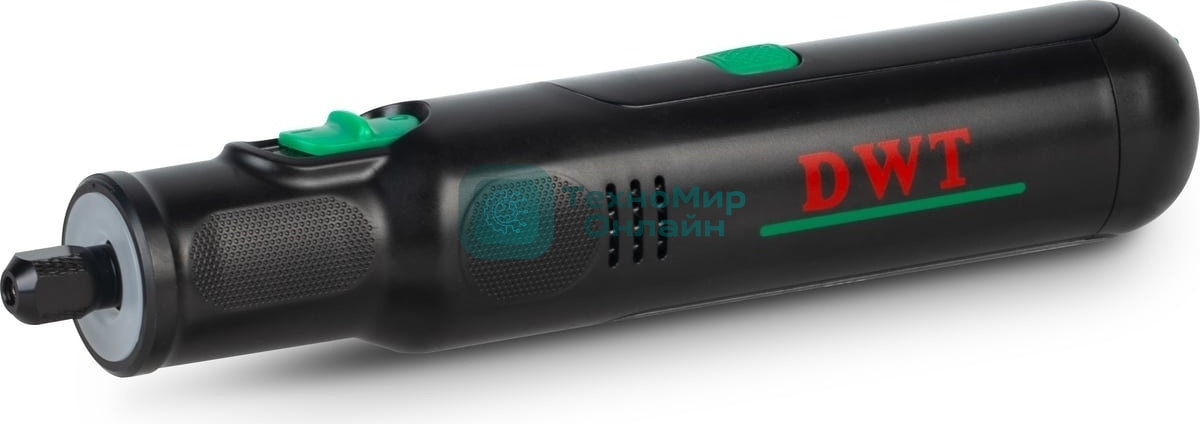 Прямошлифовальная машина (гравер) аккумуляторный DWT AGSP-07 TB /до 5000-30000 об.в мин/цанга 3.2 мм/6 скоростей/LED-подсветка/1.1 А·ч Li-ion/Type-C/черный (AGSP-07 TB)